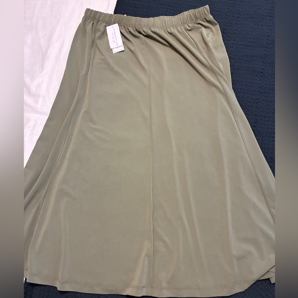 Christopher & Banks Olive A-Line Skirt